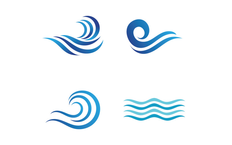 Wave Beach Logo Symbols Vector Template V59 Logo Template