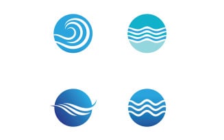 Wave Beach Logo Symbols Vector Template V60