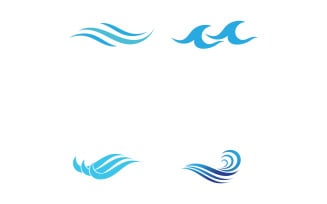Wave Beach Logo Symbols Vector Template V62