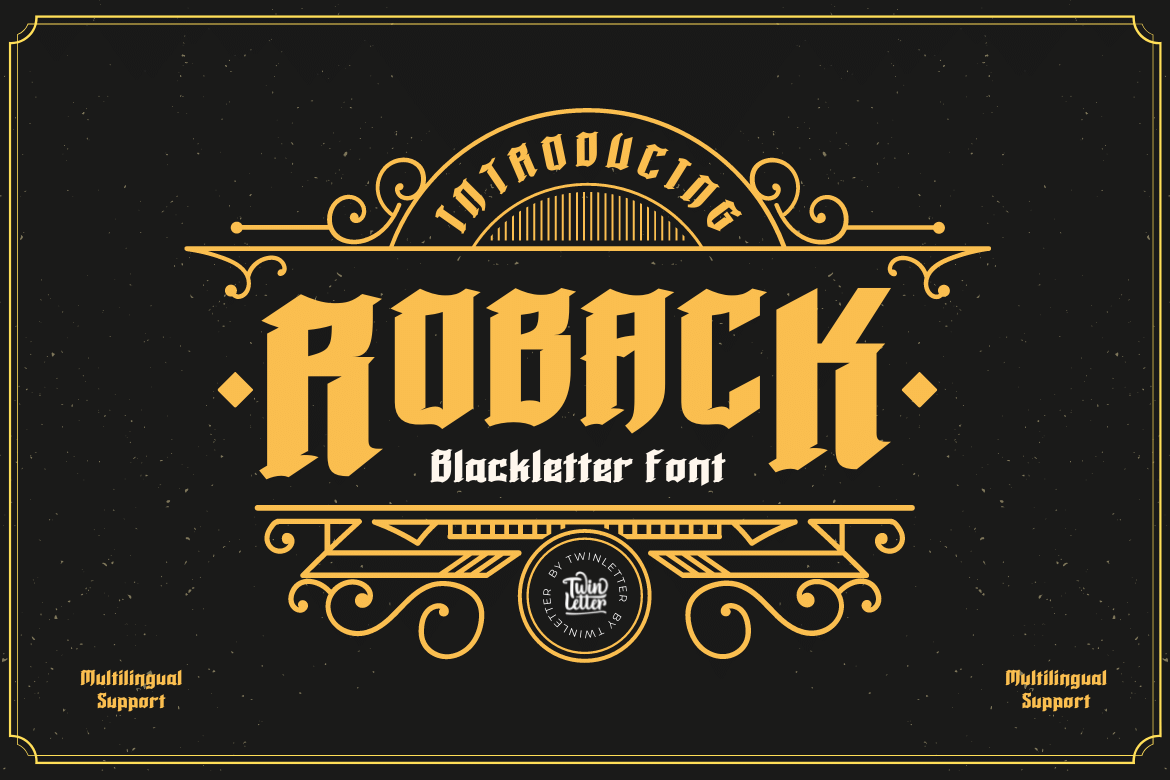 Roback is a typeface inspired by the classic blackletter font style