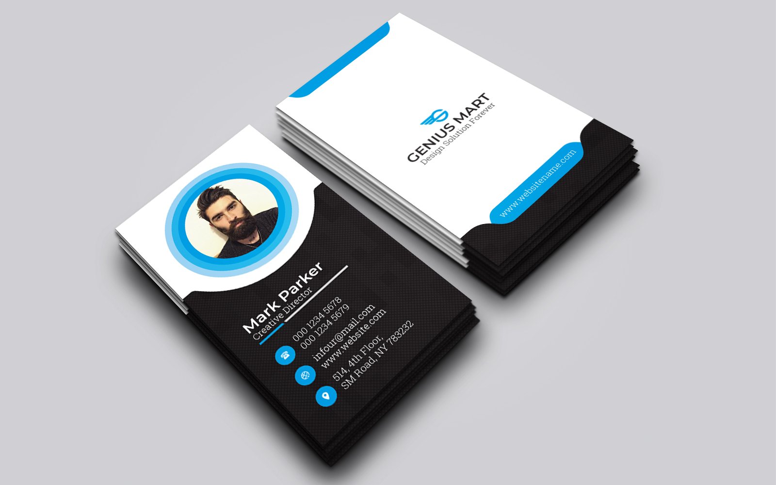 Template #259398 Black Blue Webdesign Template - Logo template Preview