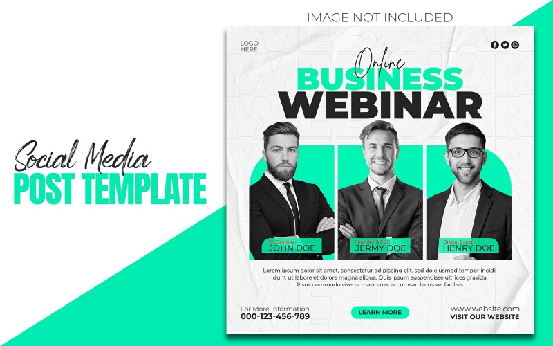 Online Business Webinar and Corporate Post for Social Media and Instagram