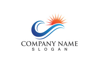 Sun And Wave Logo Vector Icon Design V 7