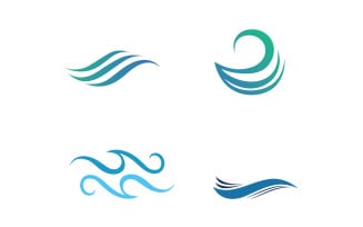 Water Wave Icon Vector Illustration Logo Design V15