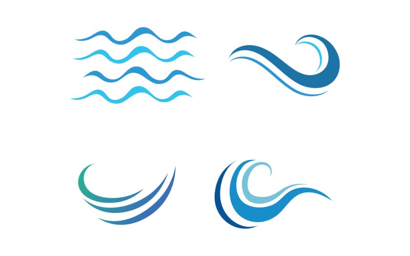 Water Wave Icon Vector Illustration Logo Design V23 Logo Template
