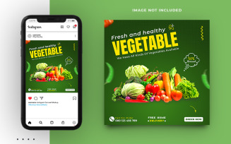 Fresh Vegetables Promo Instagram Social Media Post Banner Template