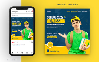 School And College Admission Social Media Post Banner Template