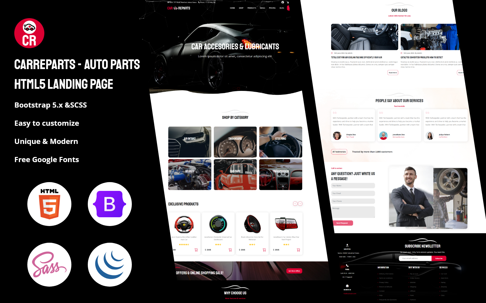 CarReparts -  Auto Parts HTML5 Landing Page