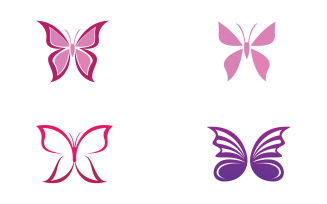 Butterfly Icon Logo Vector Beauty V8
