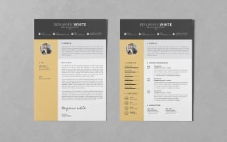 Modern Clean Professional Resume/CV Design PSD Templates