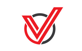 V Letter Initial Business Template Design Vector V8