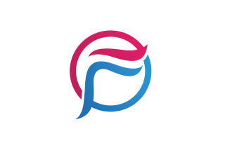 F Initial Letter Logo Icon Illustration Design Vector V16