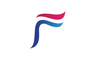 F Initial Letter Logo Icon Illustration Design Vector V9