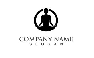 Woman Yoga Logo Silhouette Character V11