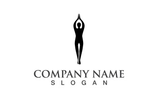 Woman Yoga Logo Silhouette Character V15