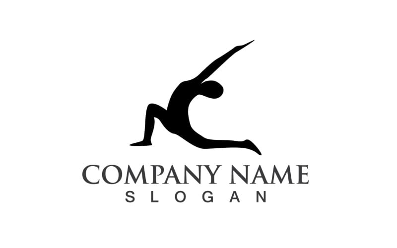 Woman Yoga Logo Silhouette Character V1 Logo Template