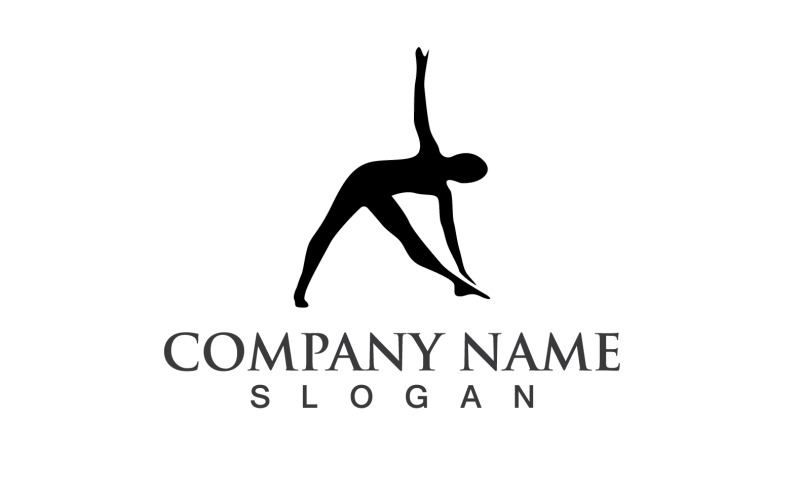 Woman Yoga Logo Silhouette Character V2 Logo Template