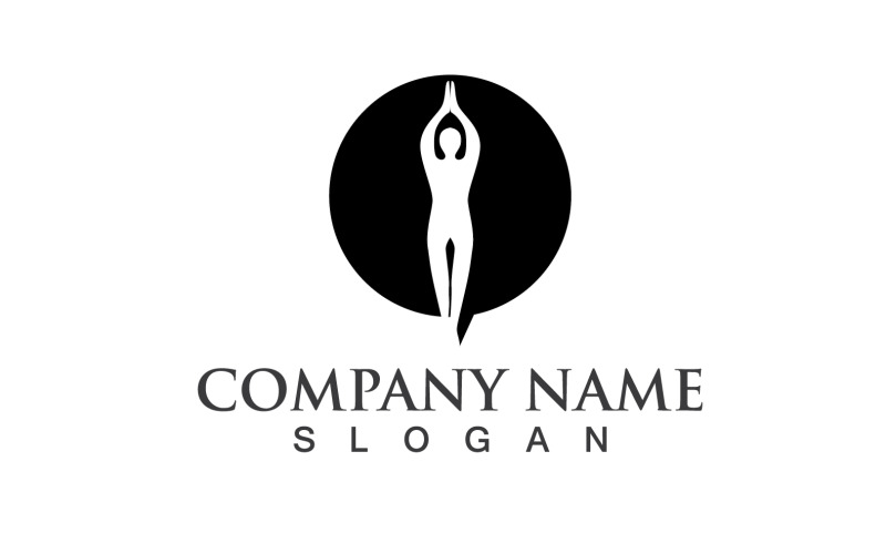 Woman Yoga Logo Silhouette Character V3 Logo Template