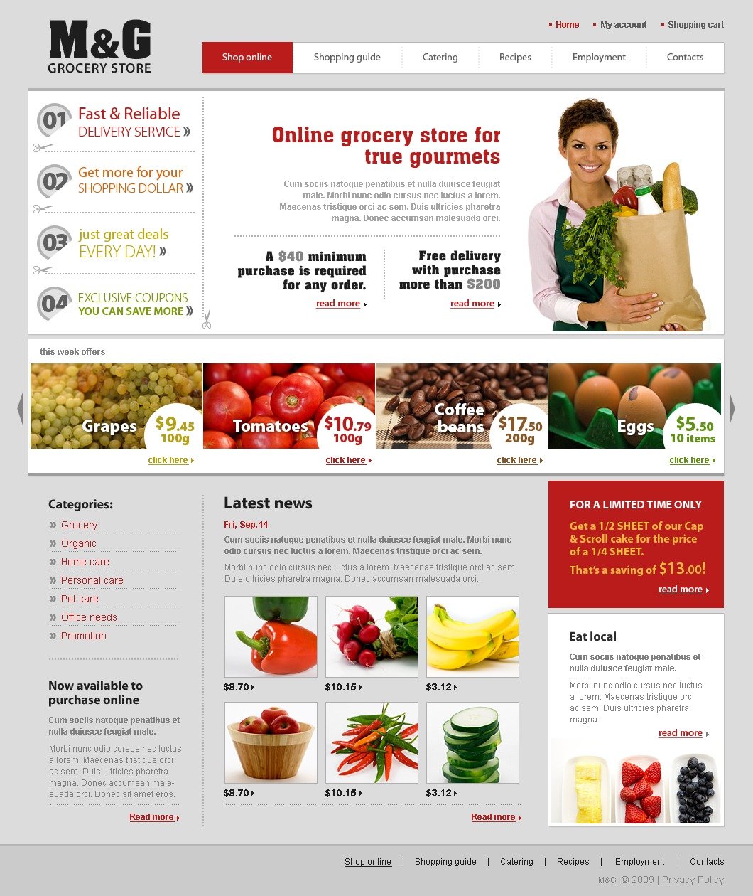 Catering service html Template.