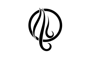 Hairwave Black Wave Logo Vector Illustration Design V4