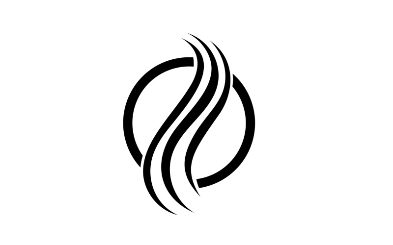 Hairwave Black Wave Logo Vector Illustration Design V5 Logo Template