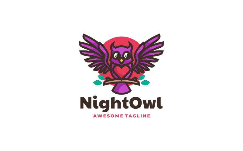 Night Owl Mascot Logo Style Logo Template