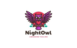 Night Owl Mascot Logo Style