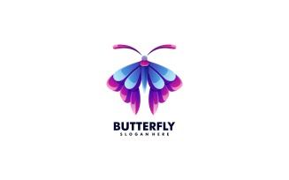 Vector Butterfly Gradient Color Logo Template