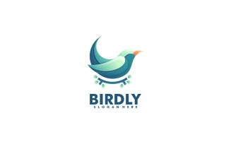 Vector Logo Illustration Bird Gradient Style