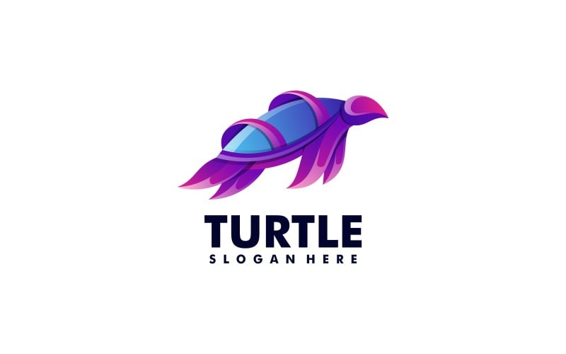 Vector Turtle Gradient Colorful Logo Logo Template
