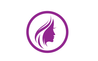 Woman Face And Hair Logo Vector V2