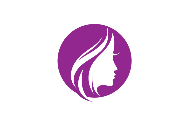 Woman Face And Hair Logo Vector V3 Logo Template