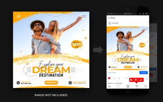Travel And Tours Adventure Social Media Instagram Post Or Square Banner Flyer Design Template