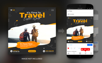 Travel And Tours And Adventure Social Media Instagram Post Or Flyer Design Template