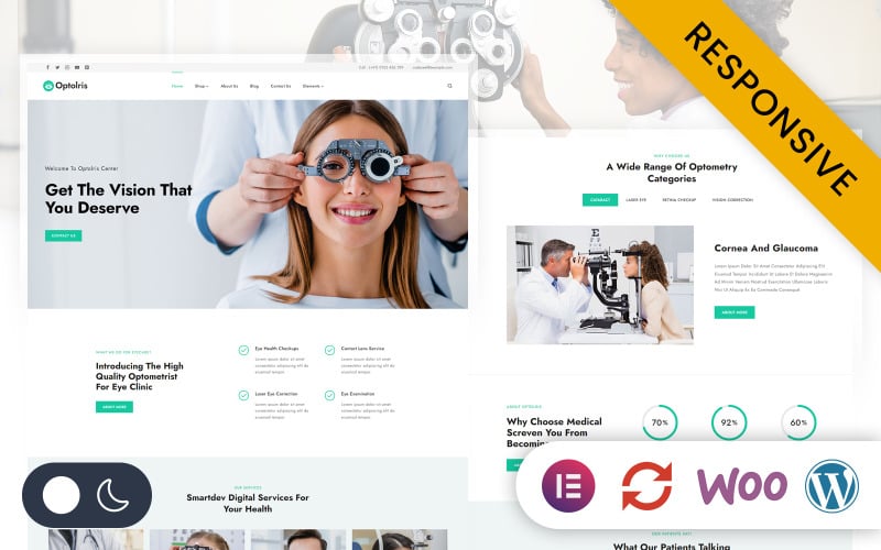 Optolris - Eye Care Optometrist Elementor WordPress Responsive Theme WordPress Theme