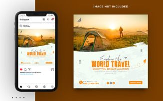 Travel & Tour Agency Promotion Instagram Banner Post Template