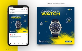 Watch And Brand Products Sale Social Media Instagram Post Banner