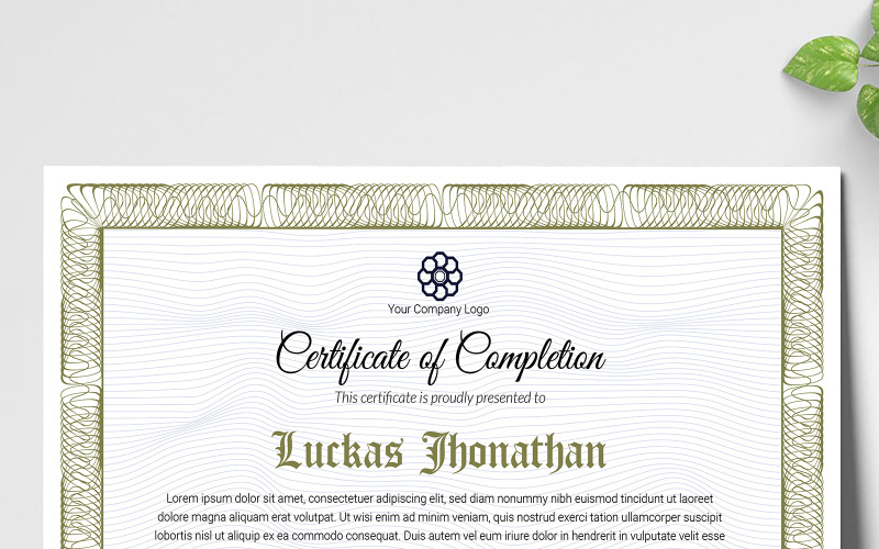 Certificate of Completion Template Certificate Template