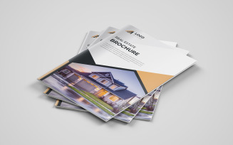 Company Profile Brochure Template Layout Design Yellow Color Shape Minimalist Business Brochure