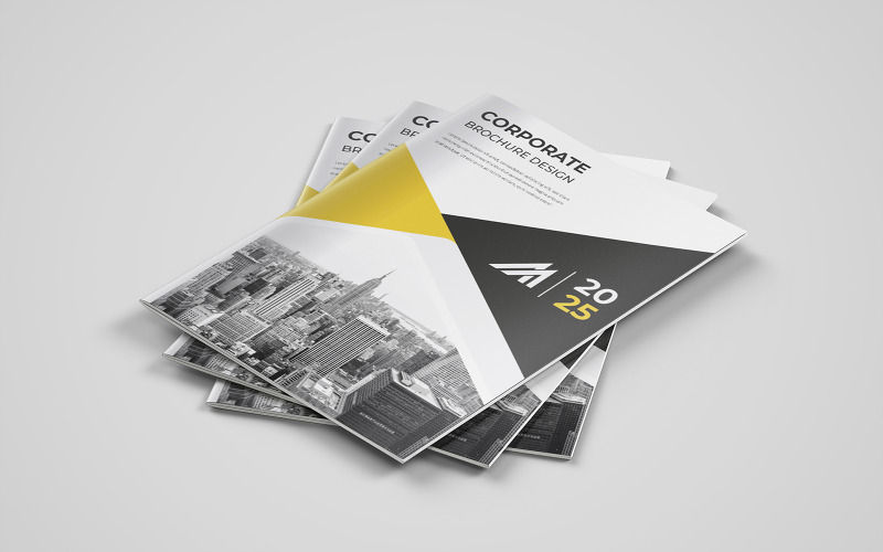 Corporate Company ProfileTemplate Design Minimal Red Color Shape Business Brochure Vector Graphic
