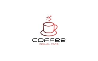 Digital Coffee Logo Template