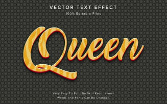 Editable 3d Text Effect Yellow Queen