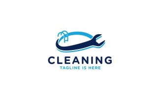 Laundry Cleaning & Maintenance Logo Template v1