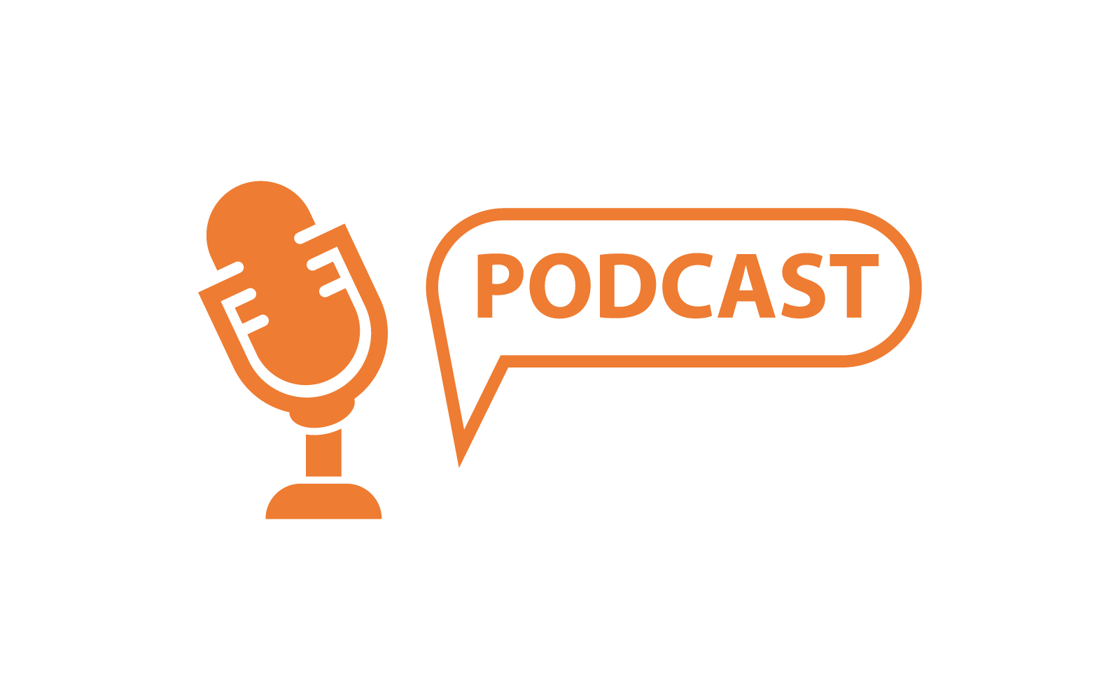 Podcast logo vector flat design template eps 10