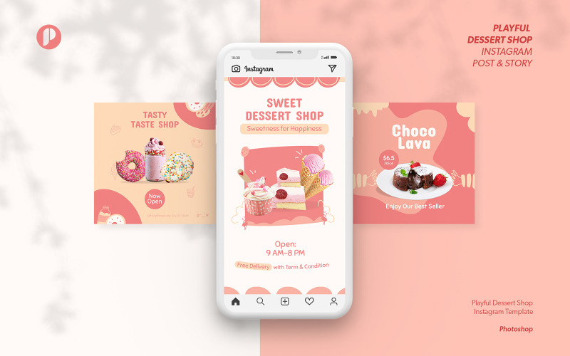 Cherry Sweet Playful Dessert Shop Instagram Social Media