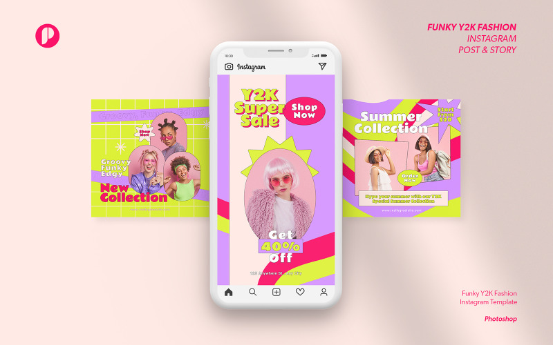 Colorful Funky Y2K Fashion Promotion Instagram Social Media