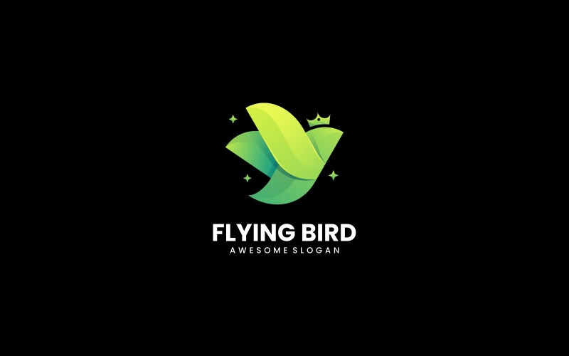 Flying Bird Gradient Color Logo Logo Template