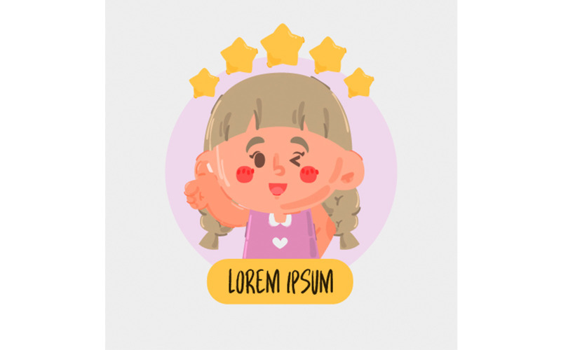 Free Product Review with Girl Icon Logo Illustration