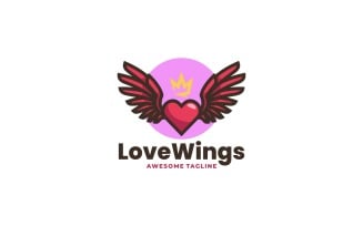 Love Wings Simple Mascot Logo