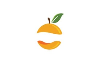 Orange Fresh Fruit Vector Logo Design Template V2